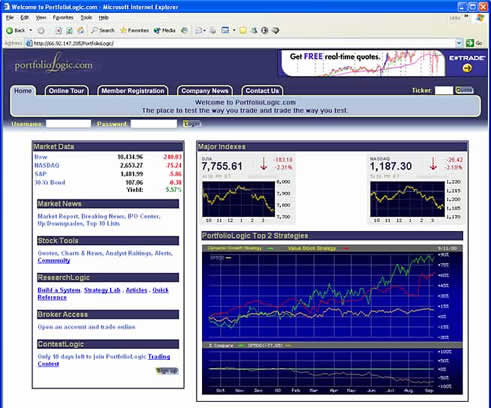 Online Quotes; Dynamic Charting; Automatic E-mail Notification of Portfolio 